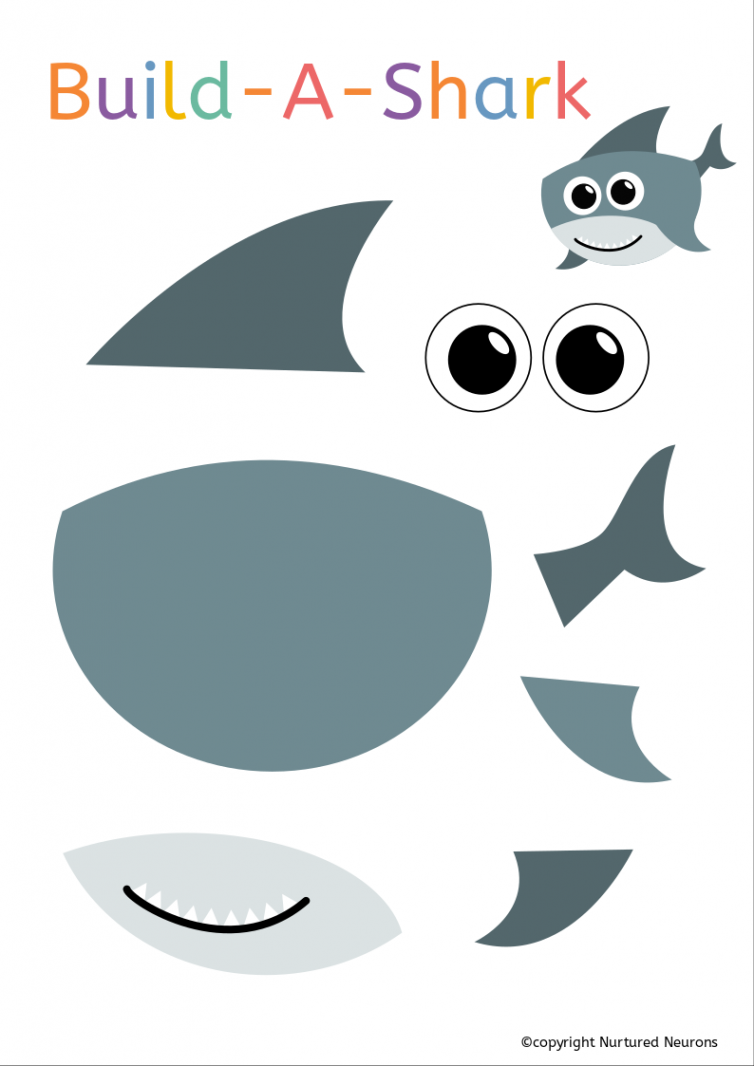 A Super Build A Shark Craft (Preschool Printable) - Nurtured