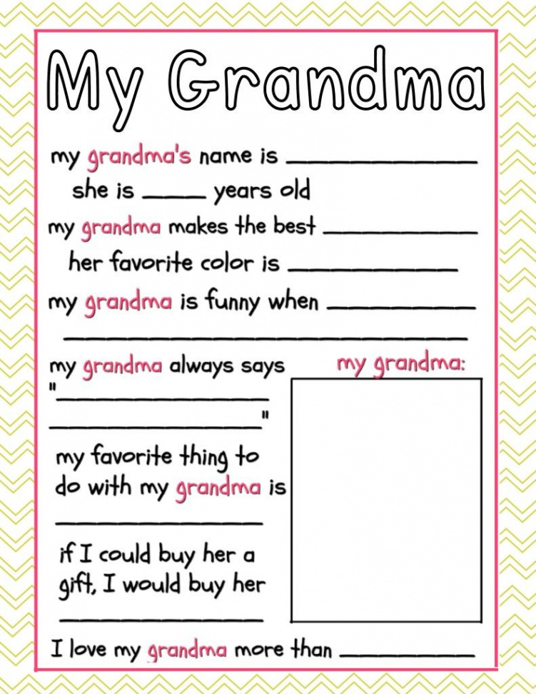 All about Grandma Printable  Grandparents day crafts