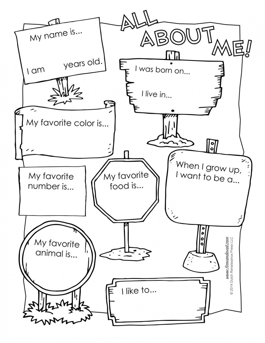 All About Me Worksheet Printable – Tim