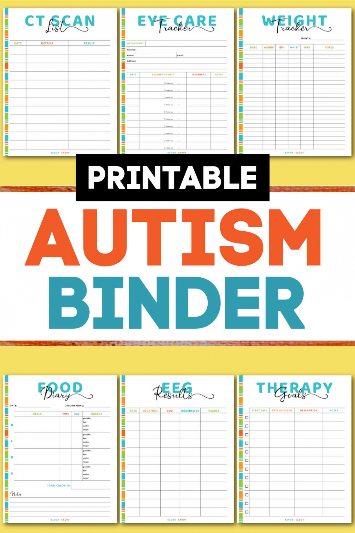 Autism Binder Printables  Pages - Savor + Savvy