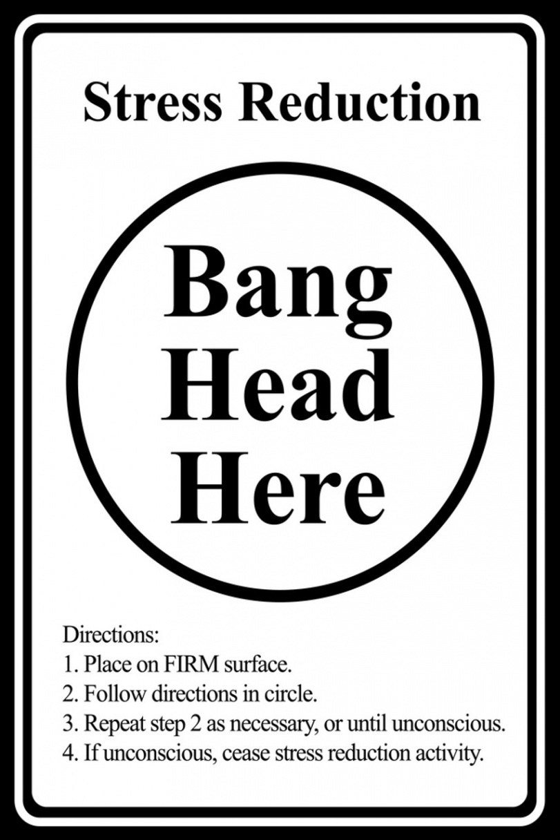 Bang Head Here Stress Reduction Funny Cool Wall Decor Art Print Poster x