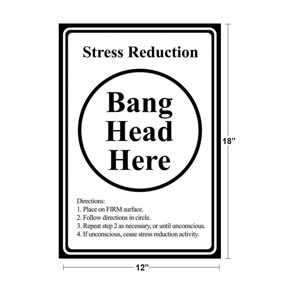 Bang Head Here Stress Reduction Funny Poster x inch : Amazon