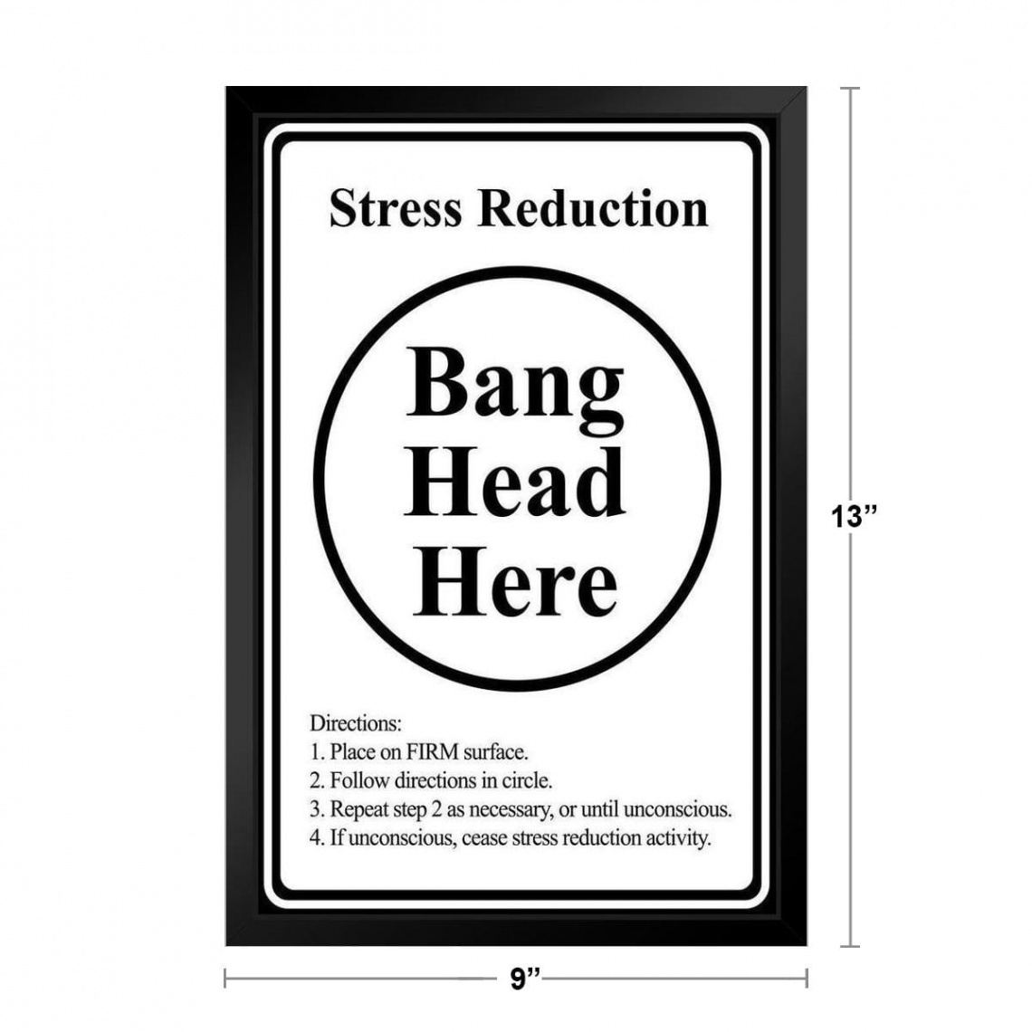 Bang Head Here Stress Reduction Funny Thick Paper Sign Print