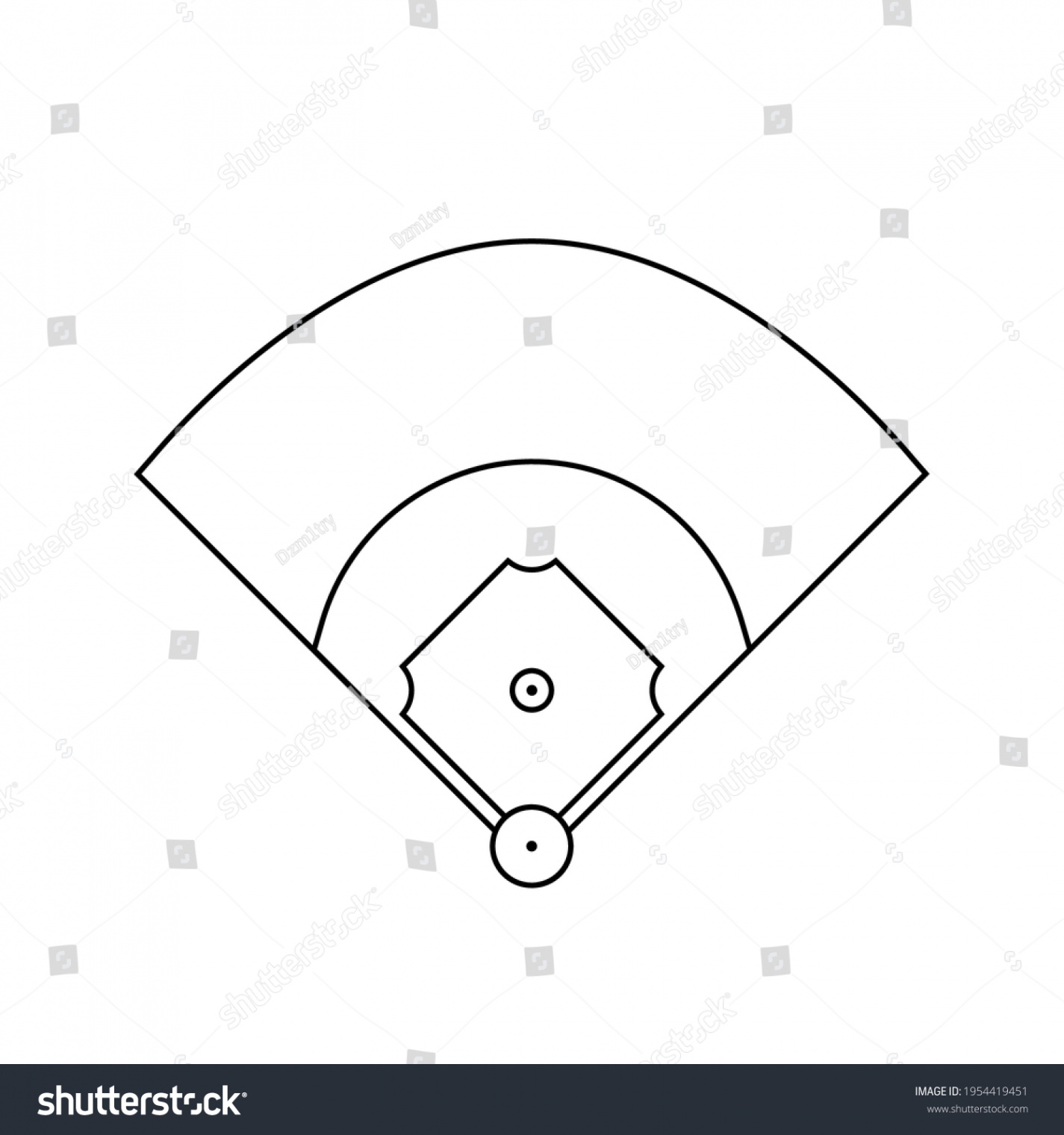 Baseball Field Diagram Images, Stock Photos, D objects