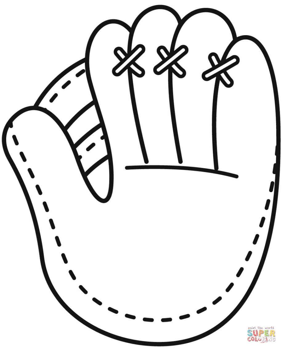 Baseball Glove coloring page  Free Printable Coloring Pages