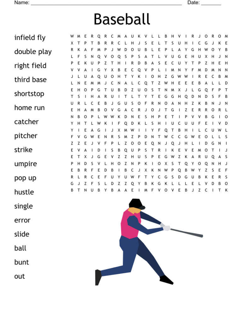 Baseball Word Search - WordMint