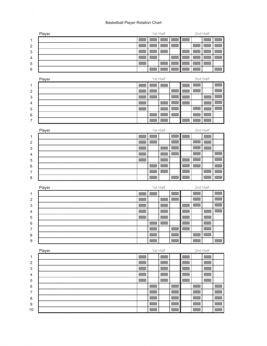 Basketball Player Rotation Chart Template Download Printable PDF