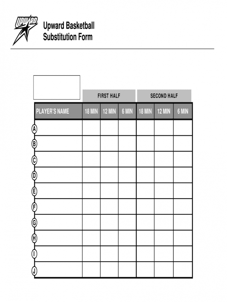 Basketball Substitution Chart - Fill Online, Printable, Fillable