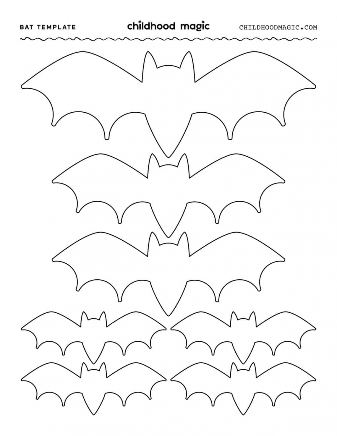 Bat Template - Free Printable - Childhood Magic