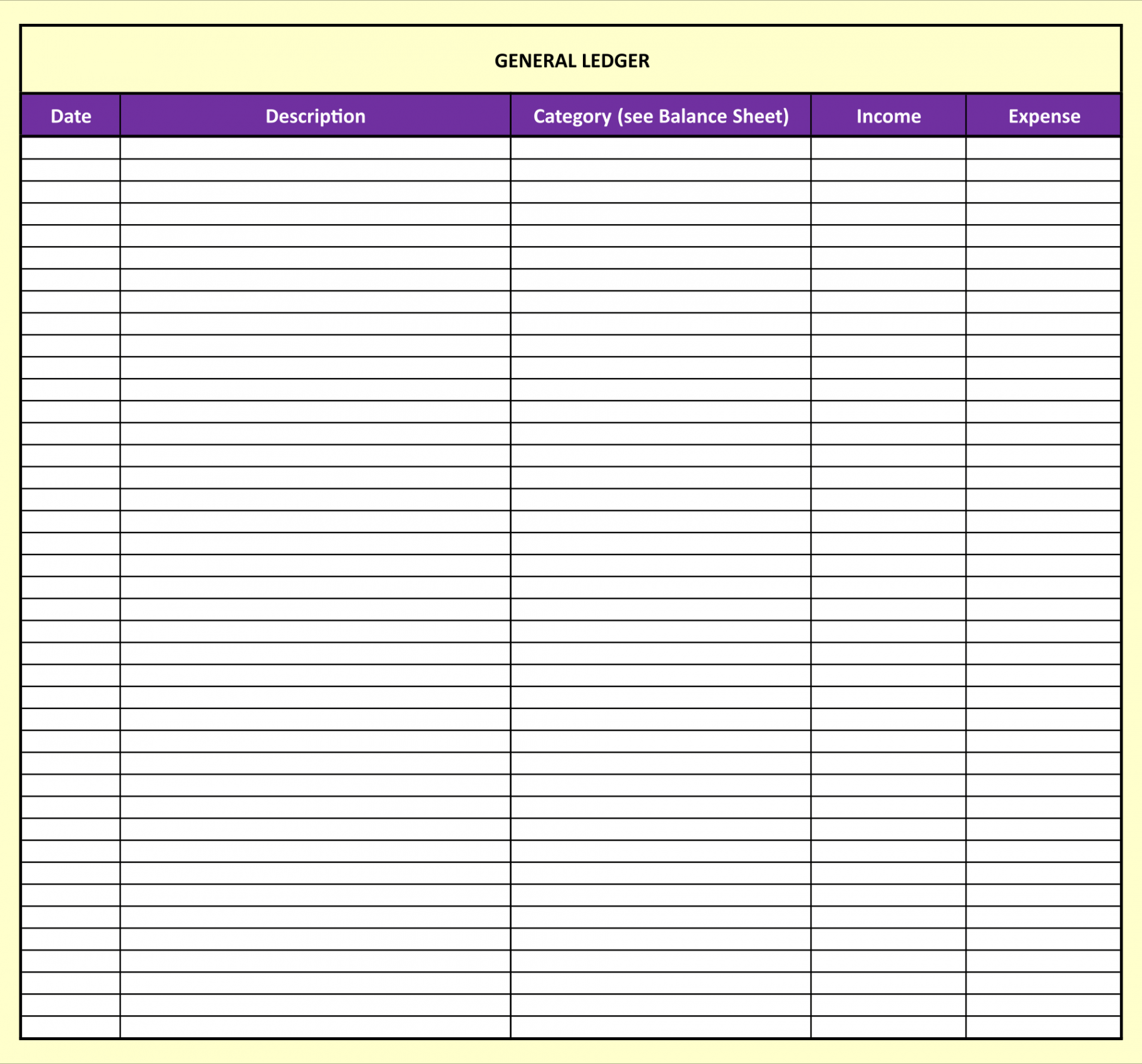 Best Free Printable Ledger Balance Sheet - Free Printable at