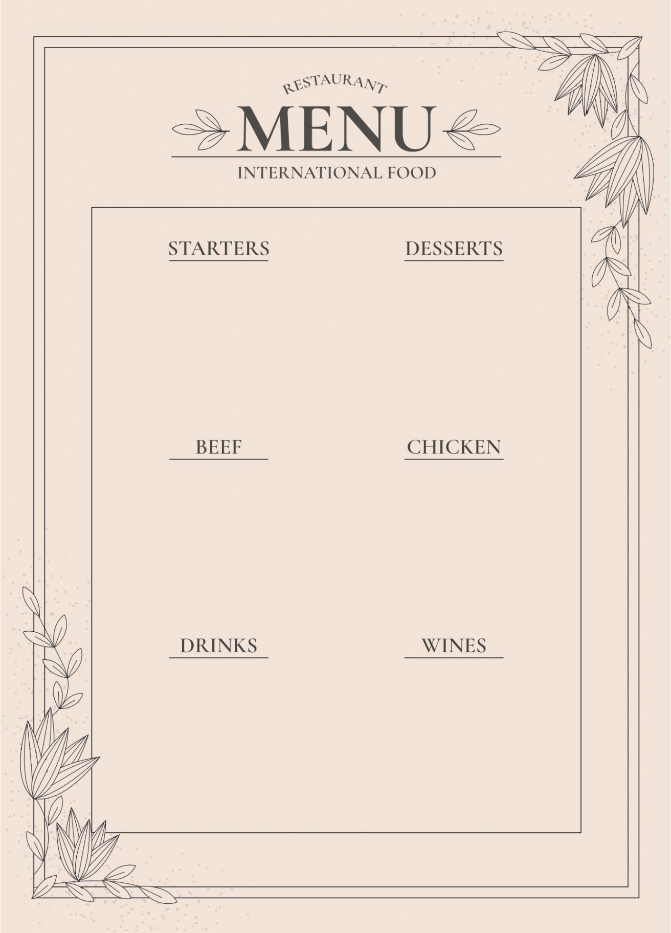 Best Printable Blank Restaurant Menus for Free at Printablee