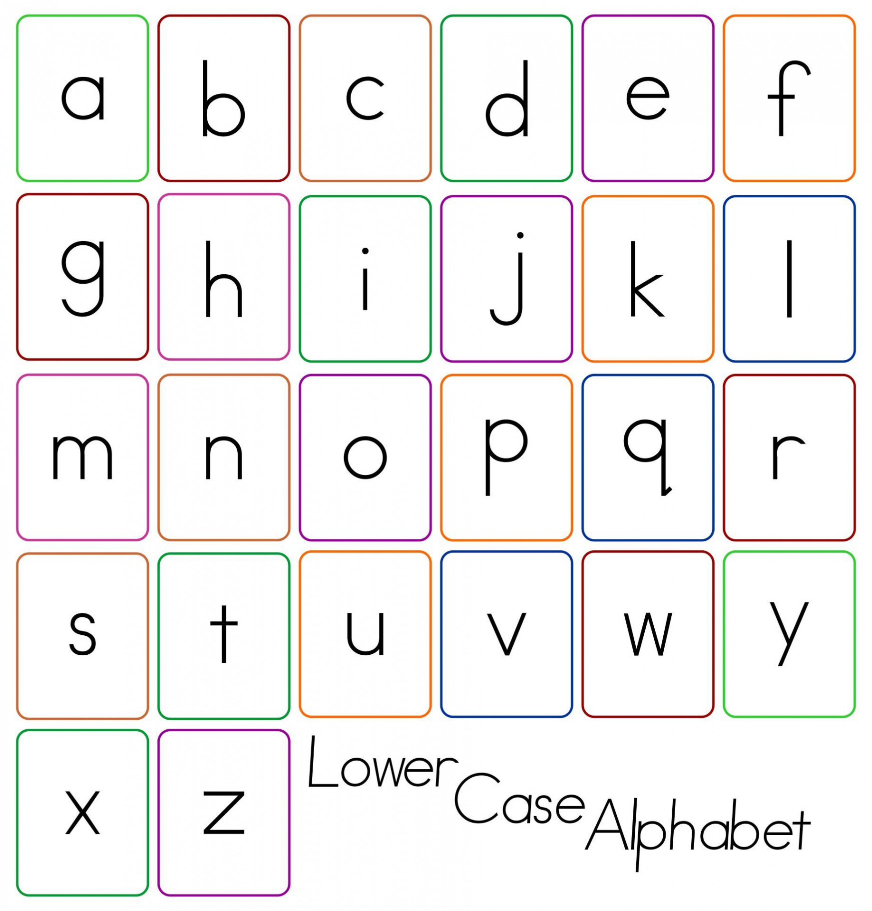 Best Printable Lower Case Alphabet Flash Cards  Alphabet flash