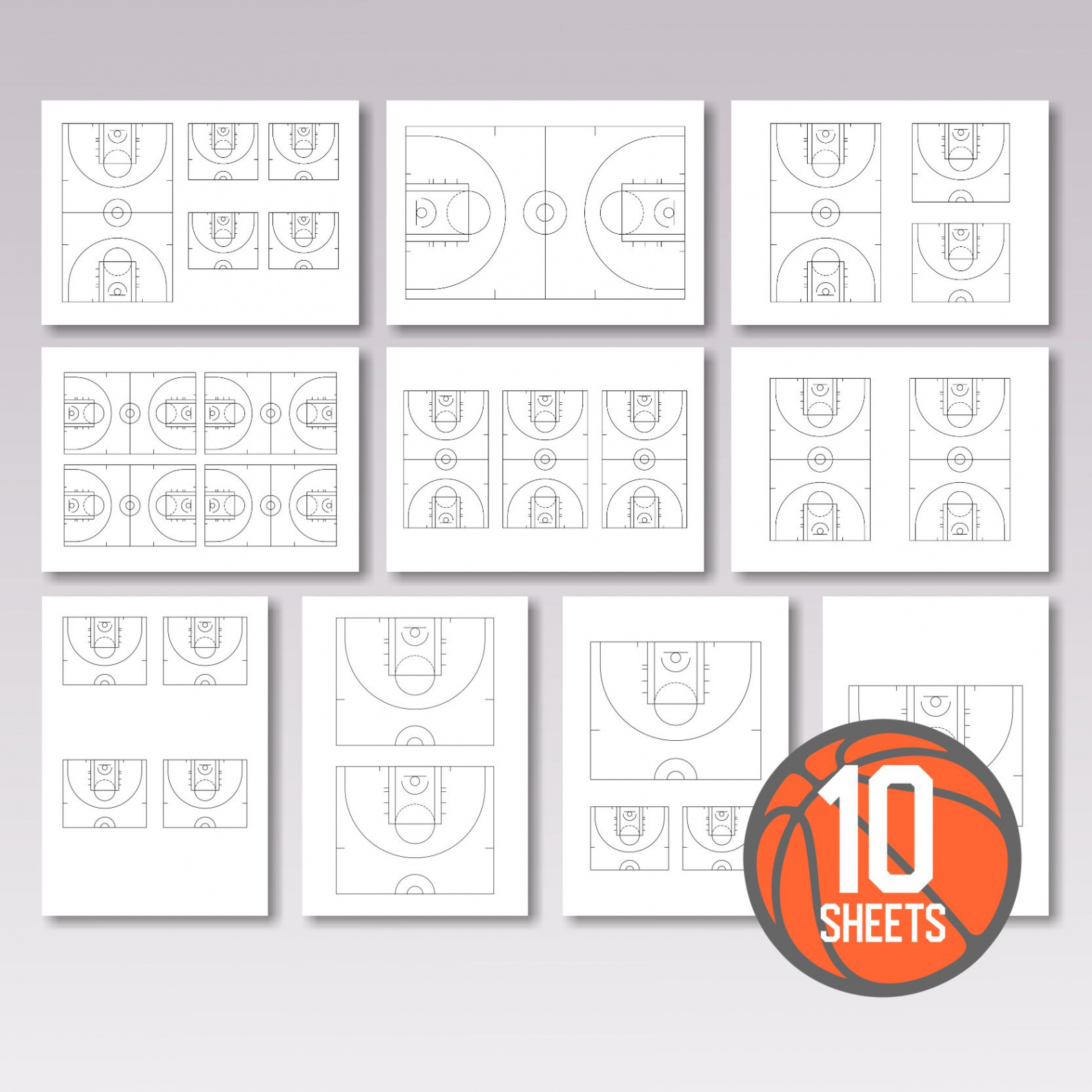 Blank Basketball Court For Plays Printable Layout Pdf Sheets