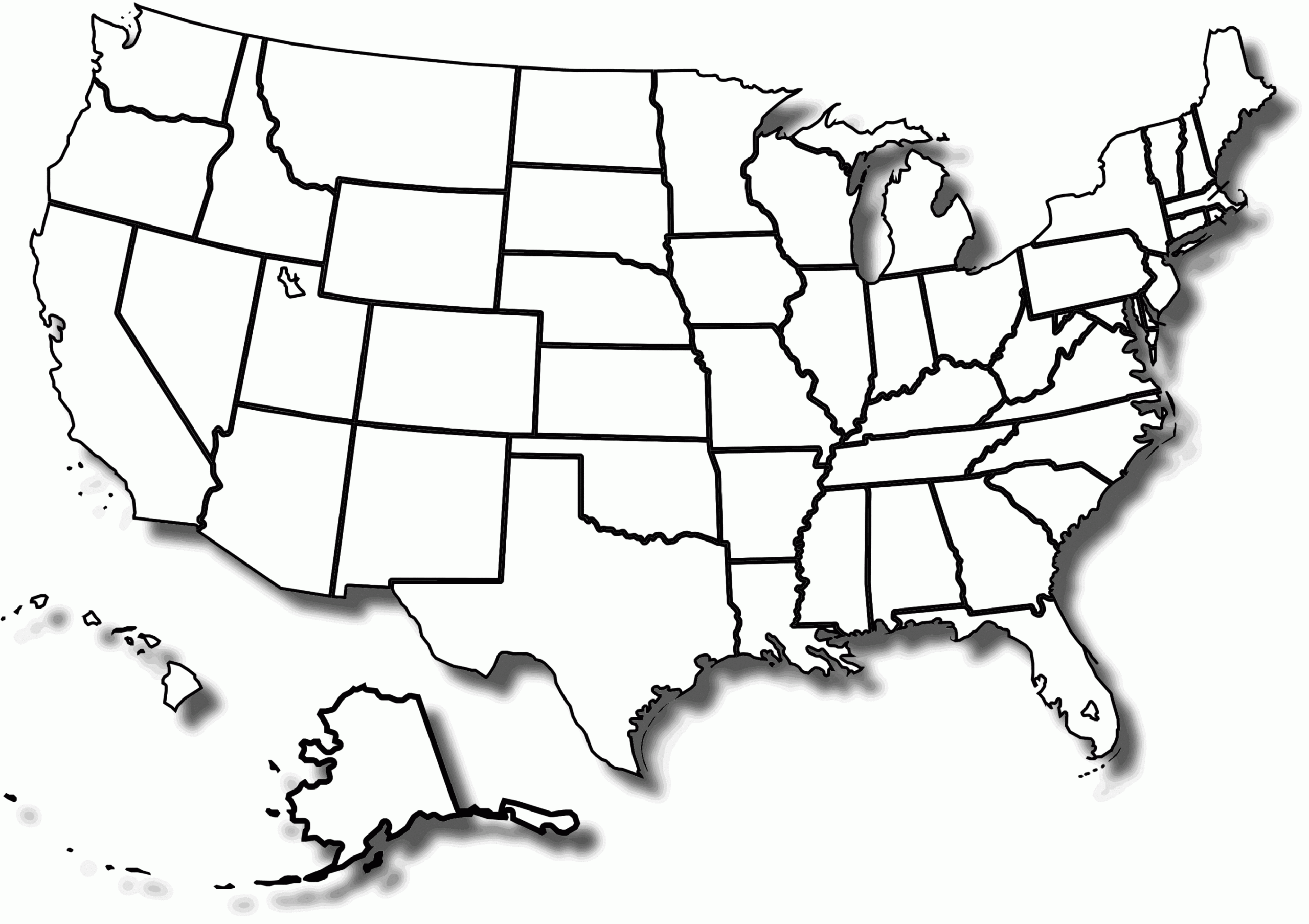 Blank Us Map Clipart - Clipart Suggest  Us map printable, United