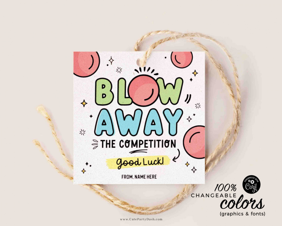 Blow Away The Competition Gift Tag – Cute Party Dash