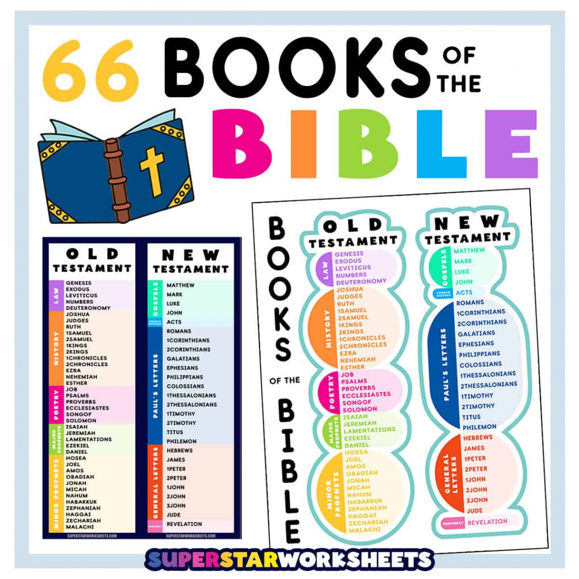 Books of the Bible List - Superstar Worksheets