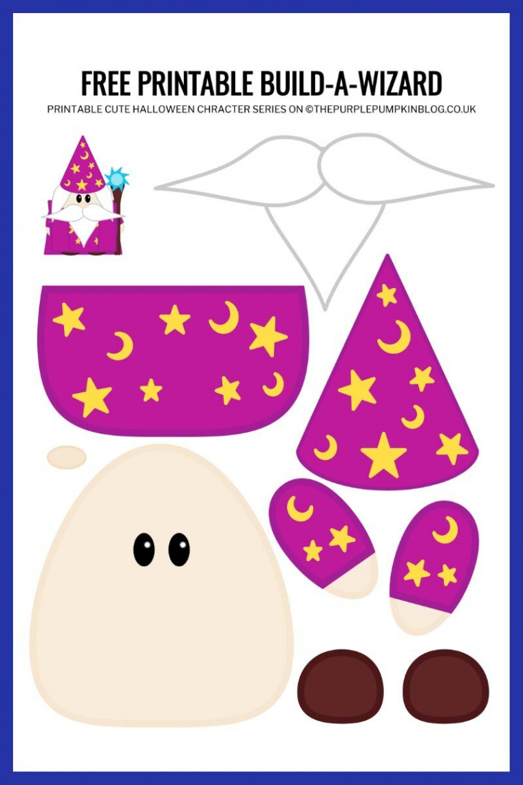 Build a Wizard! Free Printable Halloween Paper Craft For Kids