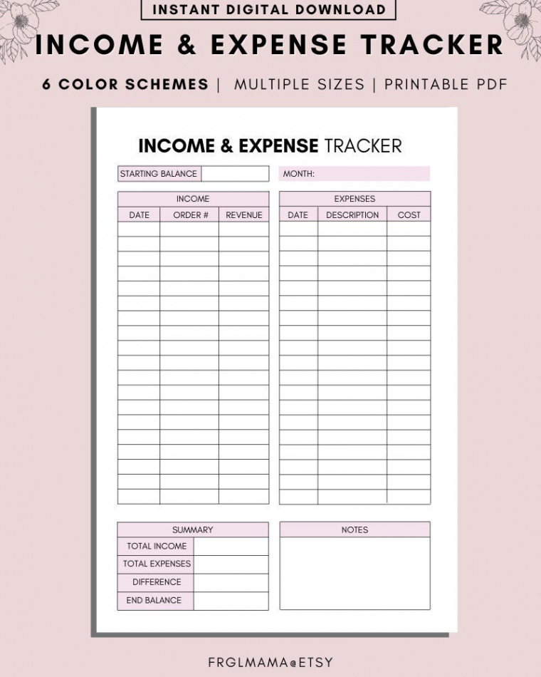 Business Expense Tracker Small Business Income & Expense - Etsy