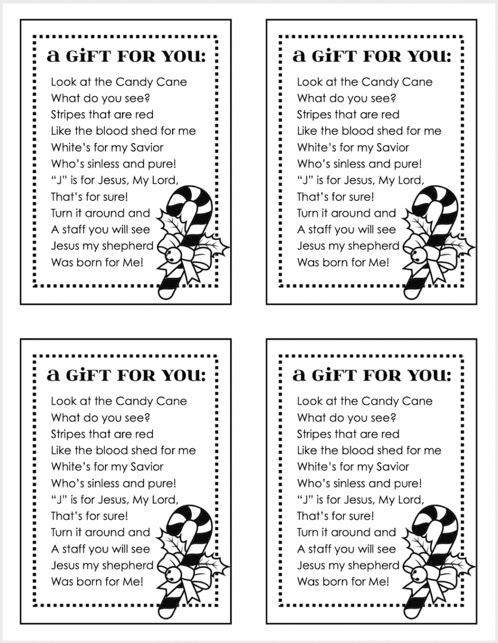 Candy Cane Gospel Poem for Christmas - Flanders Family Home Life