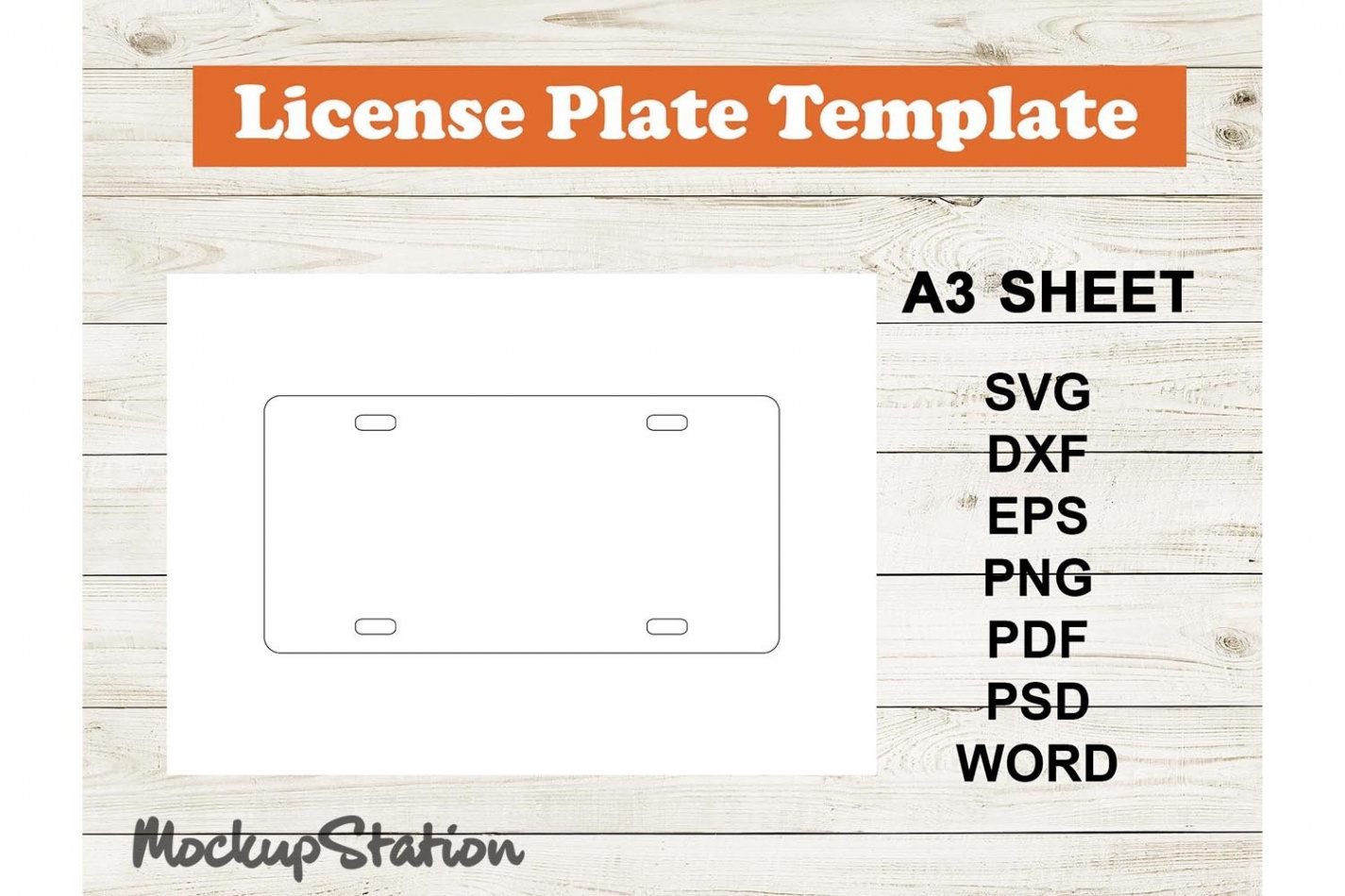 Car License Plate Template SVG, Legal Plates Cut File DXF