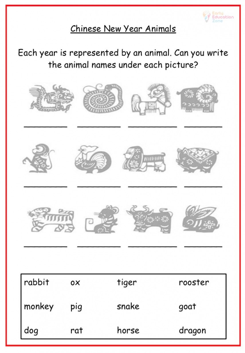 Chinese New Year Animals  Early Education Zone