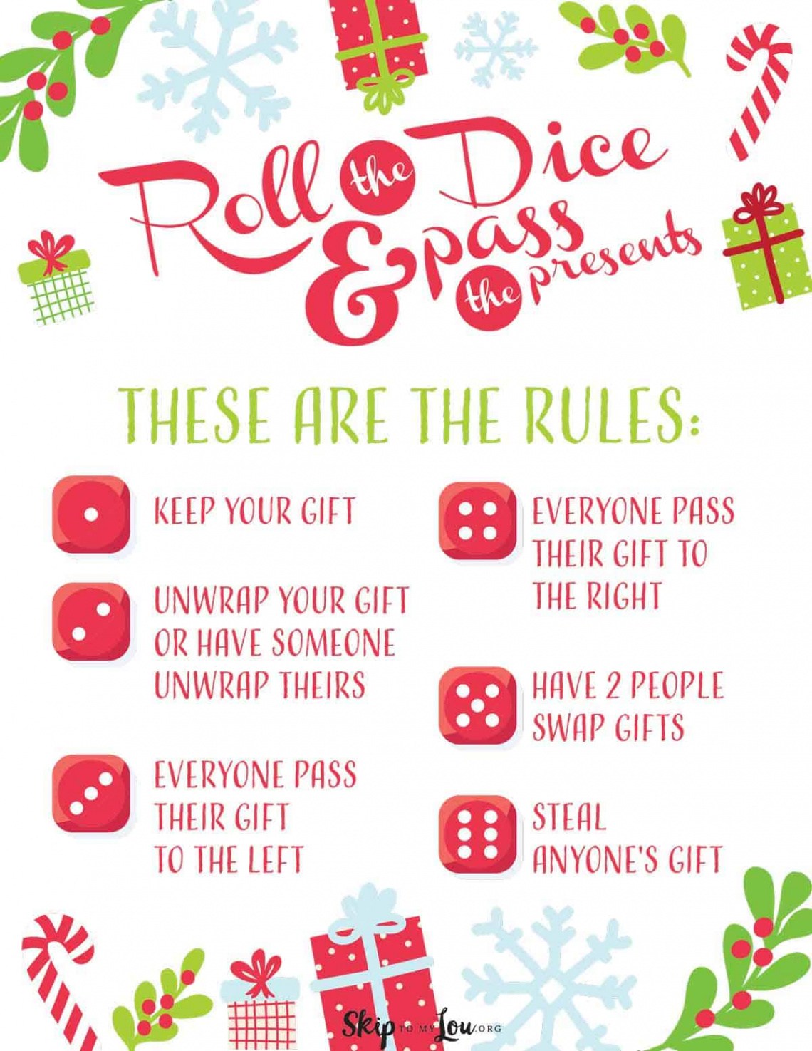 Christmas Dice Game for a FUN Gift Exchange  Skip To My Lou