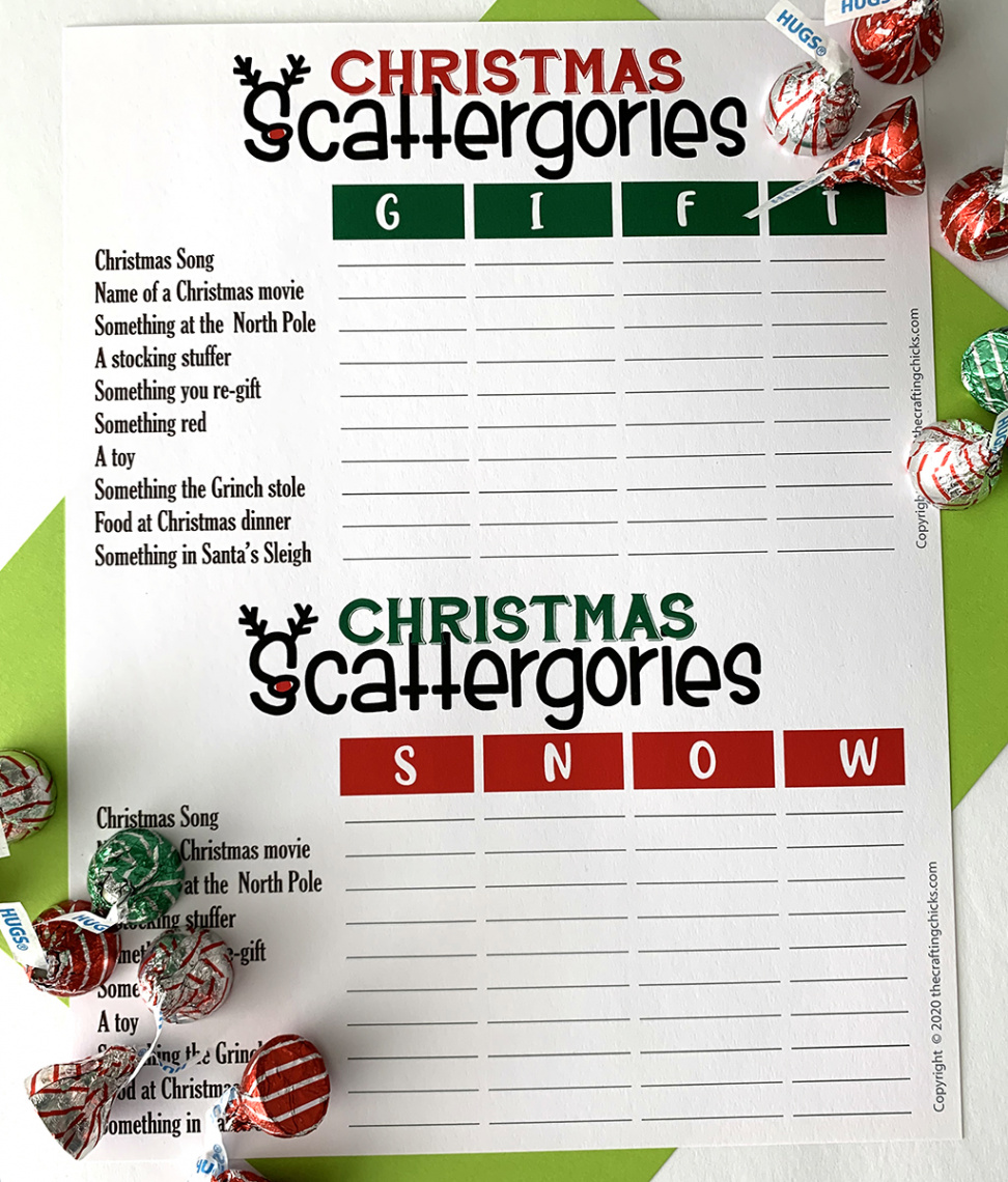 Christmas Scattergories Free Printable - The Crafting Chicks