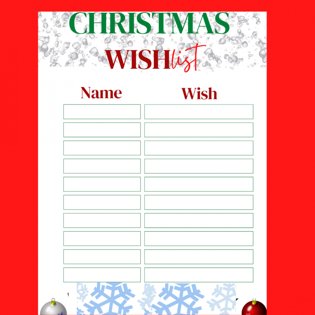 Christmas Wish List Design Template