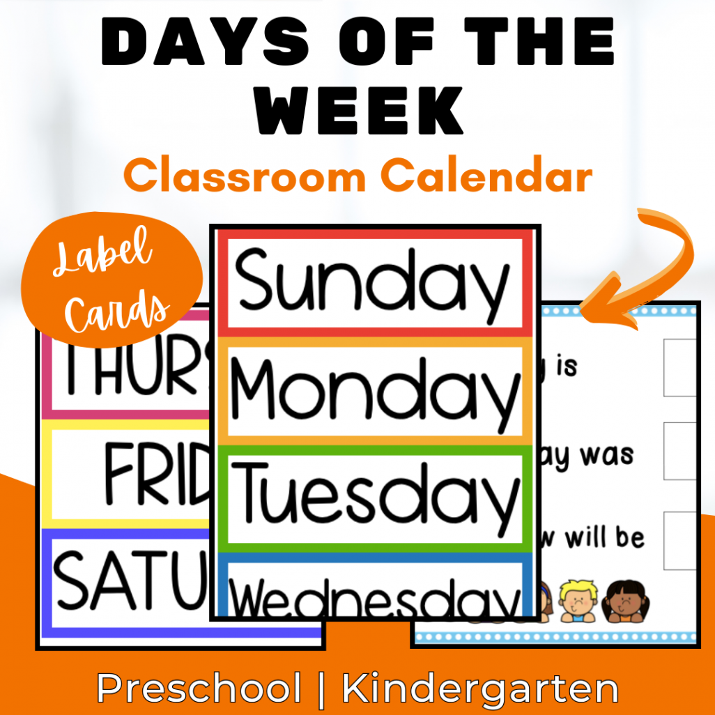 Classroom Labels Days of the Week Poster  Calendar Cards  Made