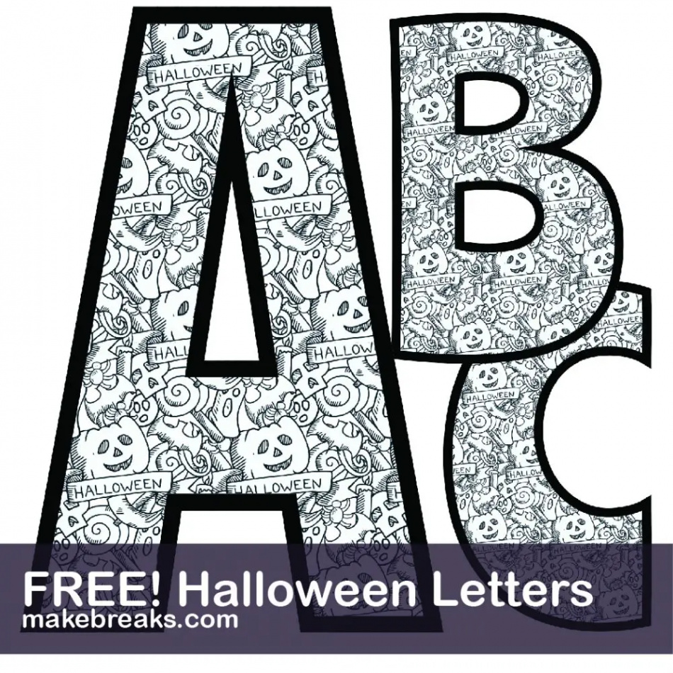 Coloring Page Halloween Free Printable Alphabet - Make Breaks