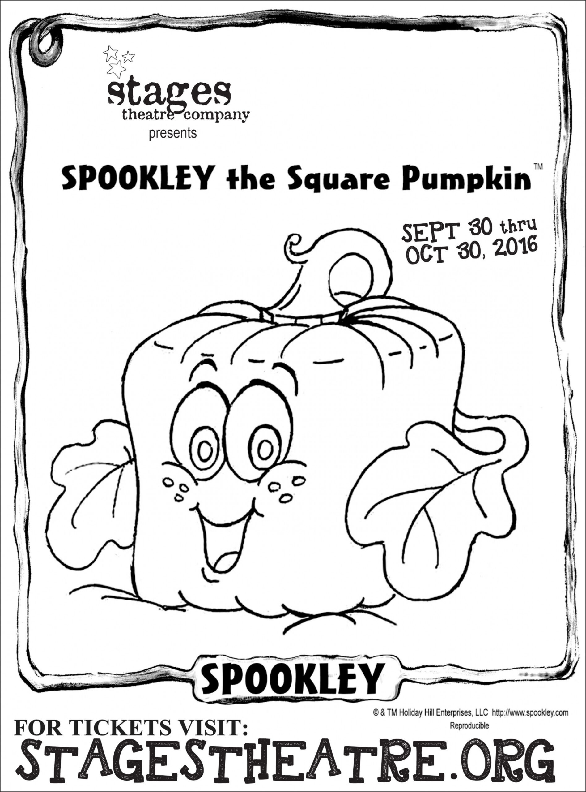 Coloring Sheet for SPOOKLEY THE SQUARE PUMPKIN  Pumpkin coloring