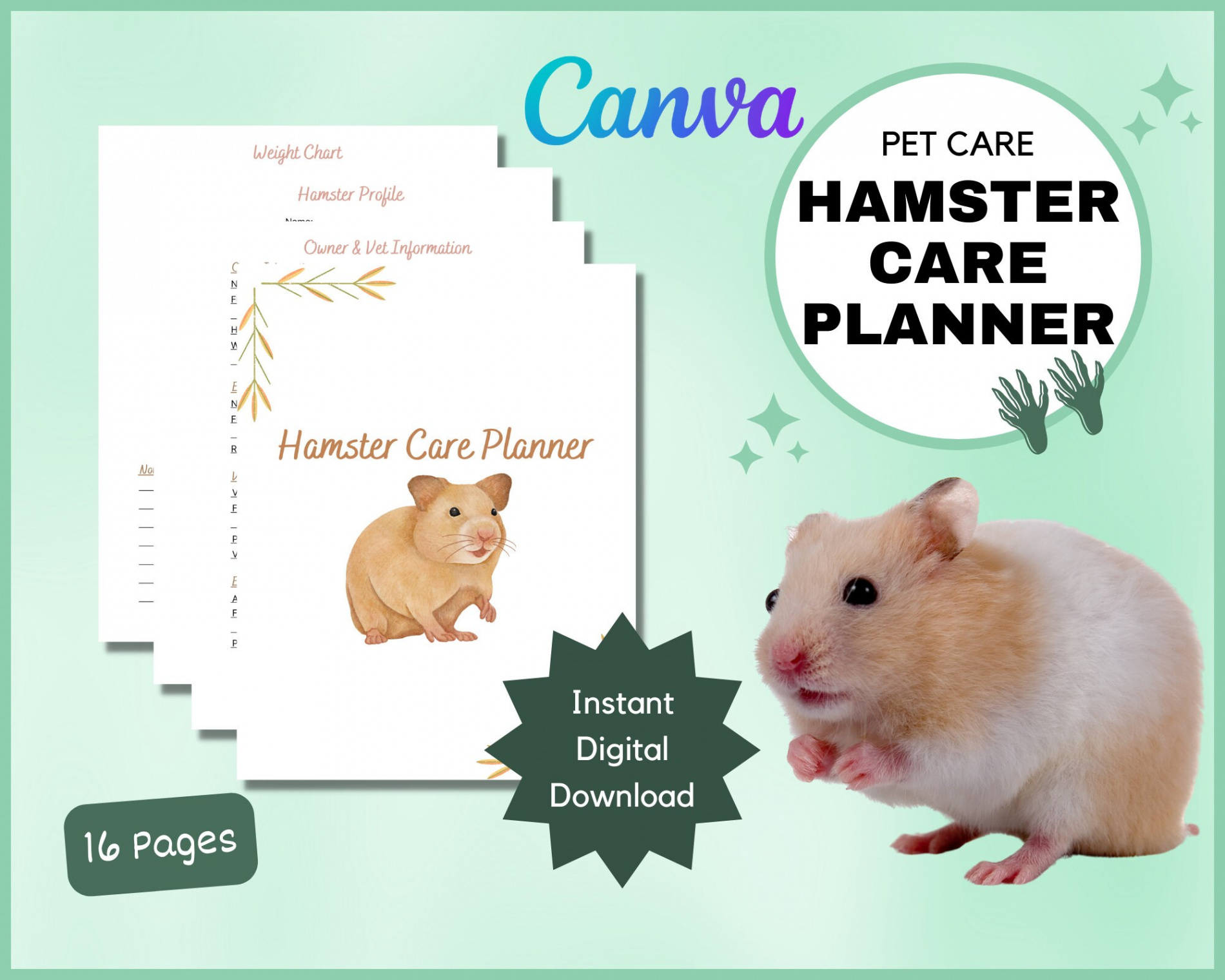 Comprehensive Hamster Care Planner  Pages Printable - Etsy Ireland