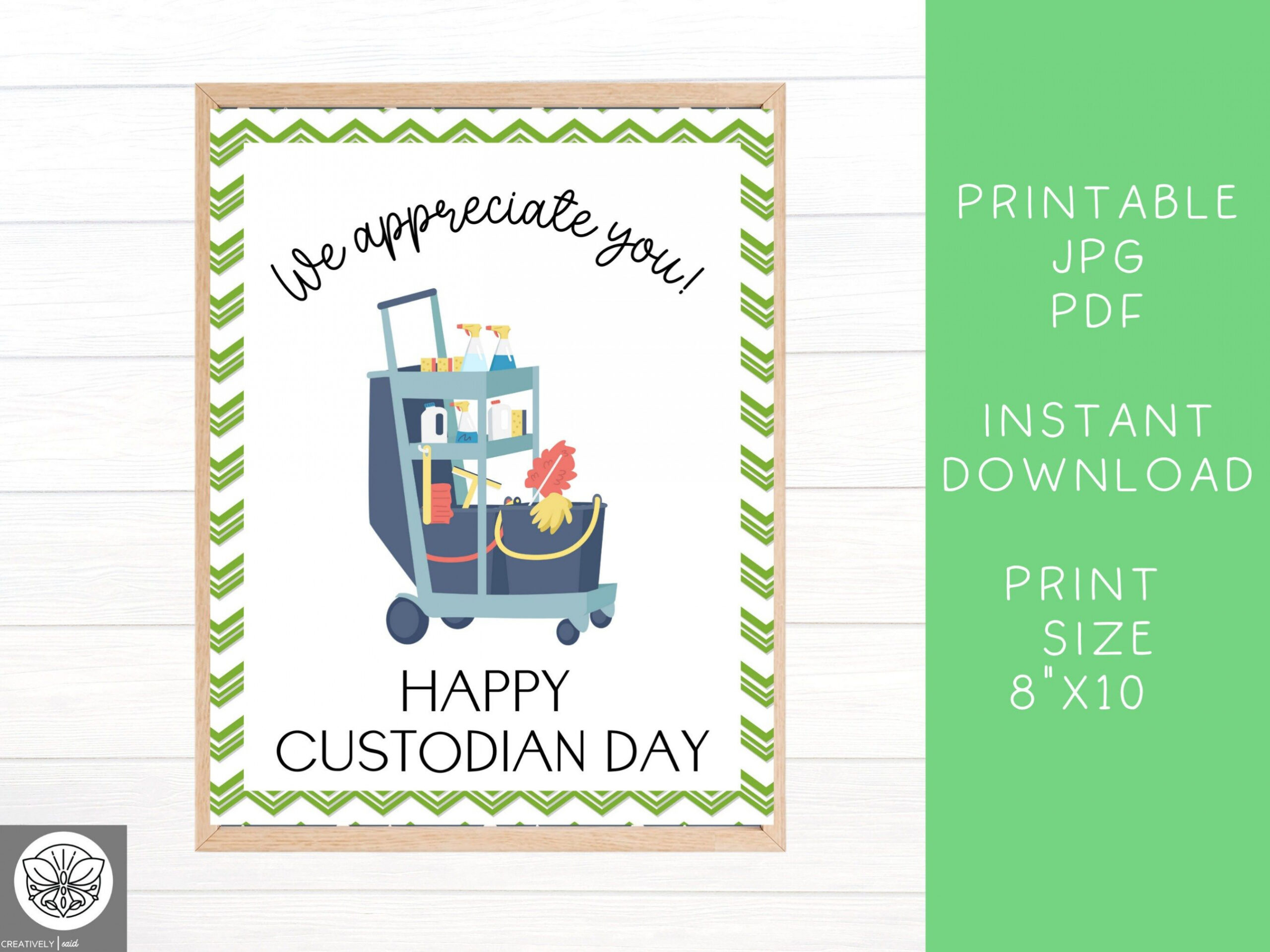 Custodian Appreciation Day Printable Sign Janitor Thank You - Etsy