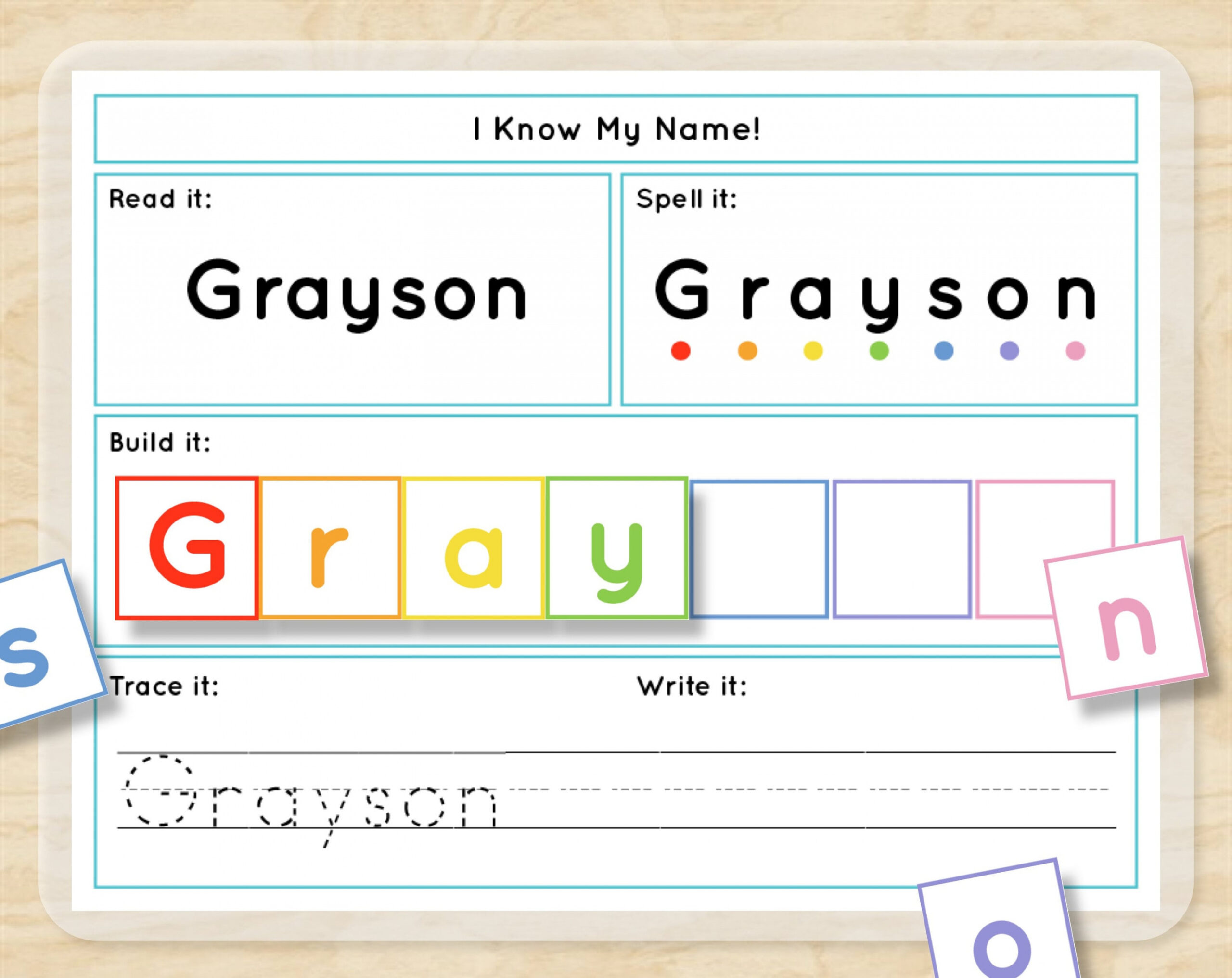 Custom Name Tracing Builder I Can Spell My Name Puzzle First Name