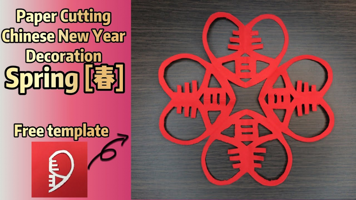 DIY Chinese New Year Decorations  Paper Cutting  Free Template   Spring [春]