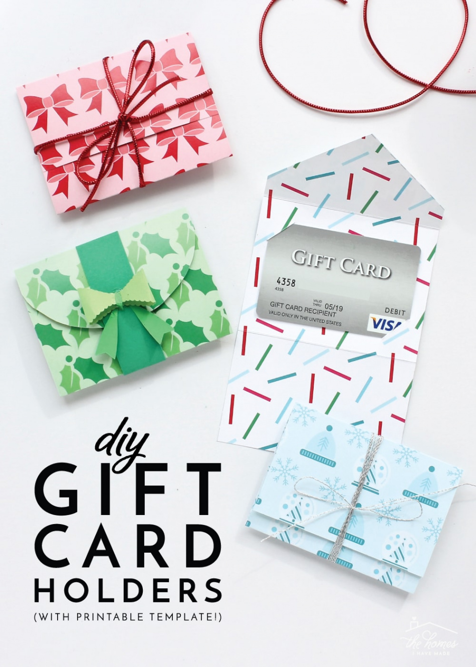 DIY Gift Card Holders (with Printable Template!) - The Homes I