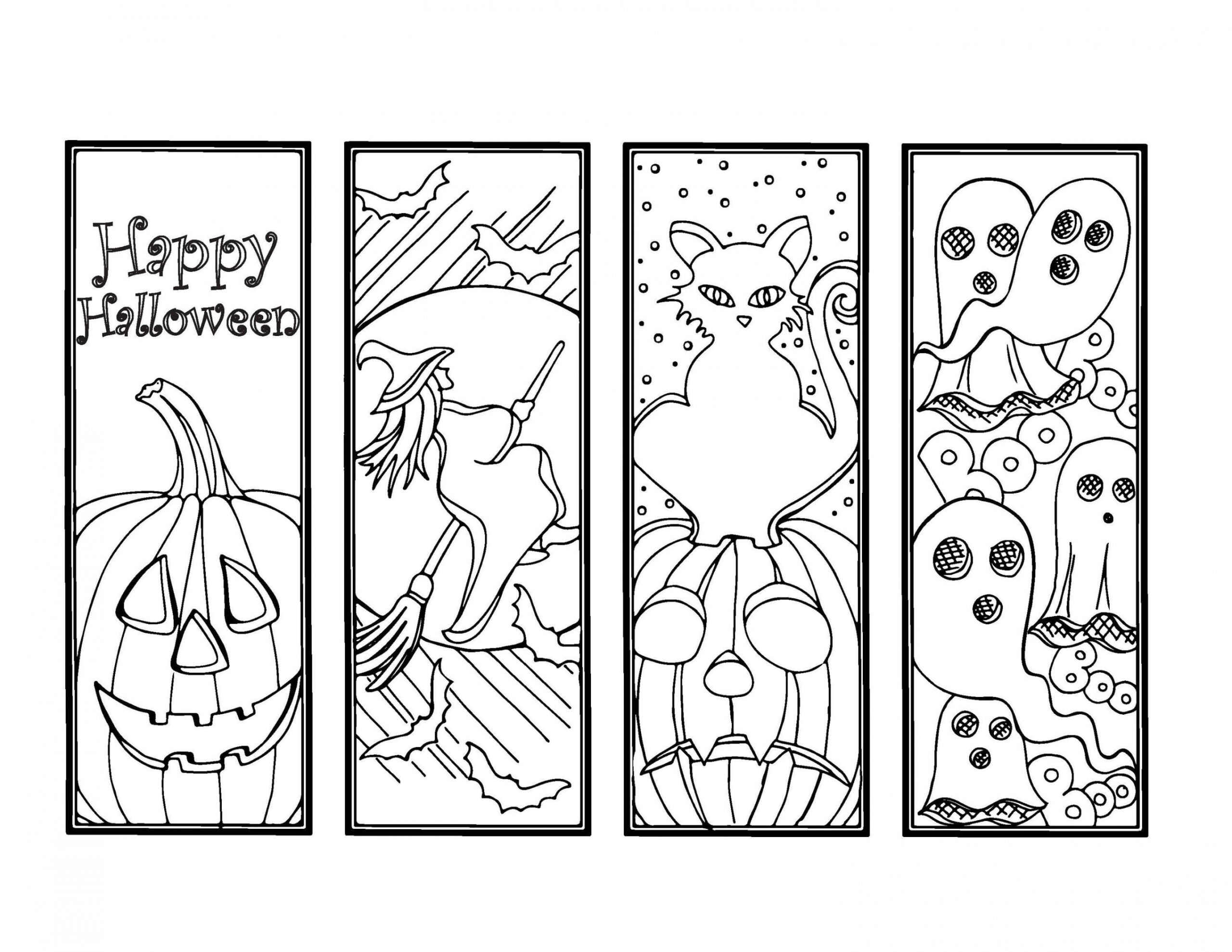 DIY Halloween Bookmarks-set of -holiday Crafts-color Your - Etsy