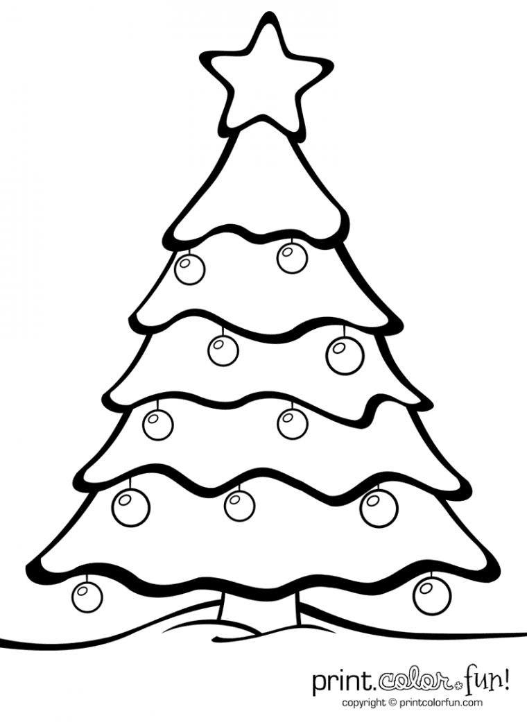 Download and print your page here!  Christmas tree coloring page