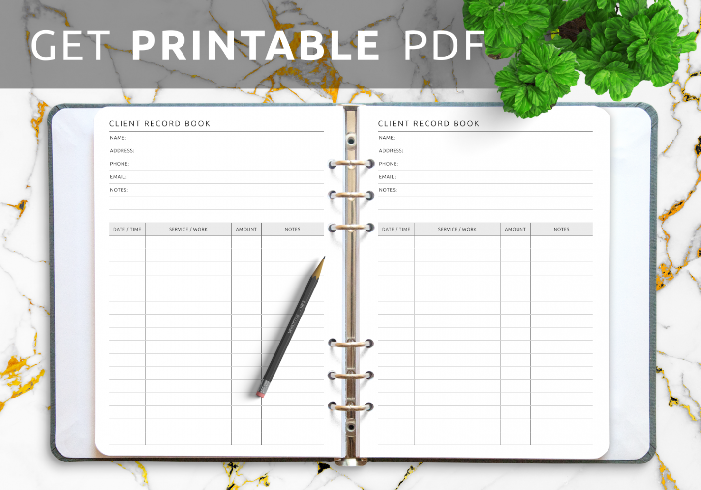 Download Printable Client Record Book Template PDF