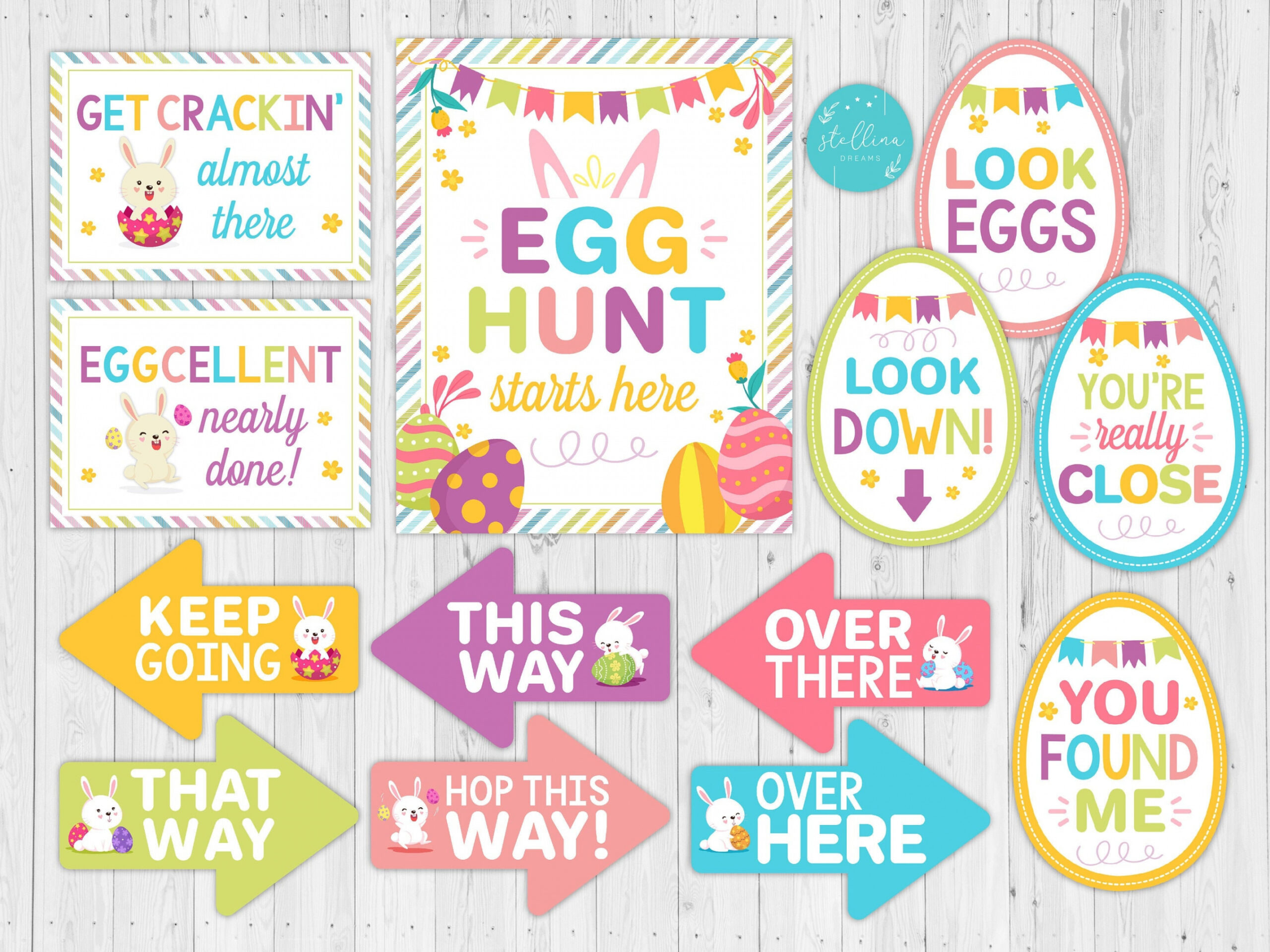 Easter Egg Hunt Signs Easter Egg Hunt Sign Kit Easter - Etsy New