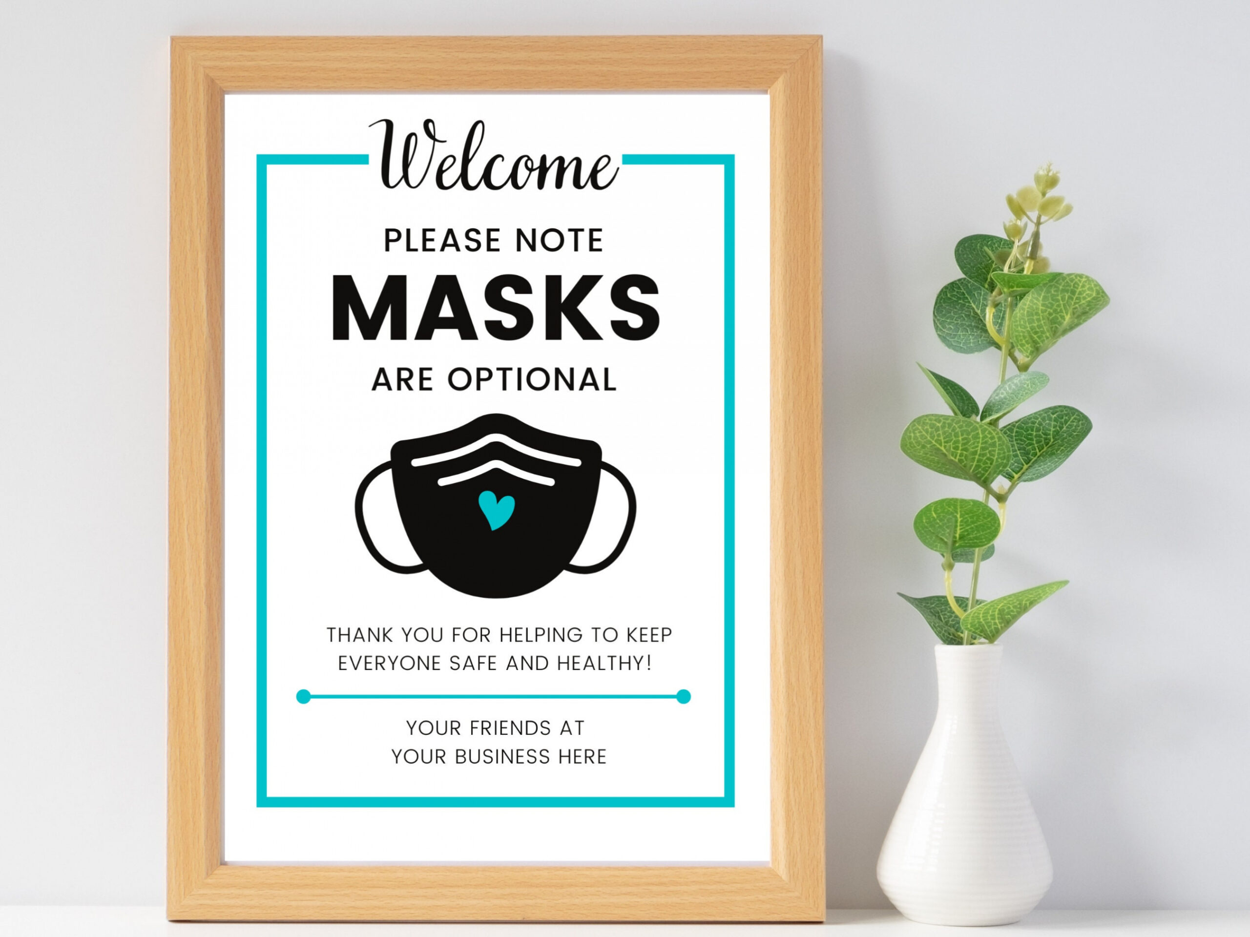 Editable Business Mask Sign Mask Optional Sign Printable - Etsy