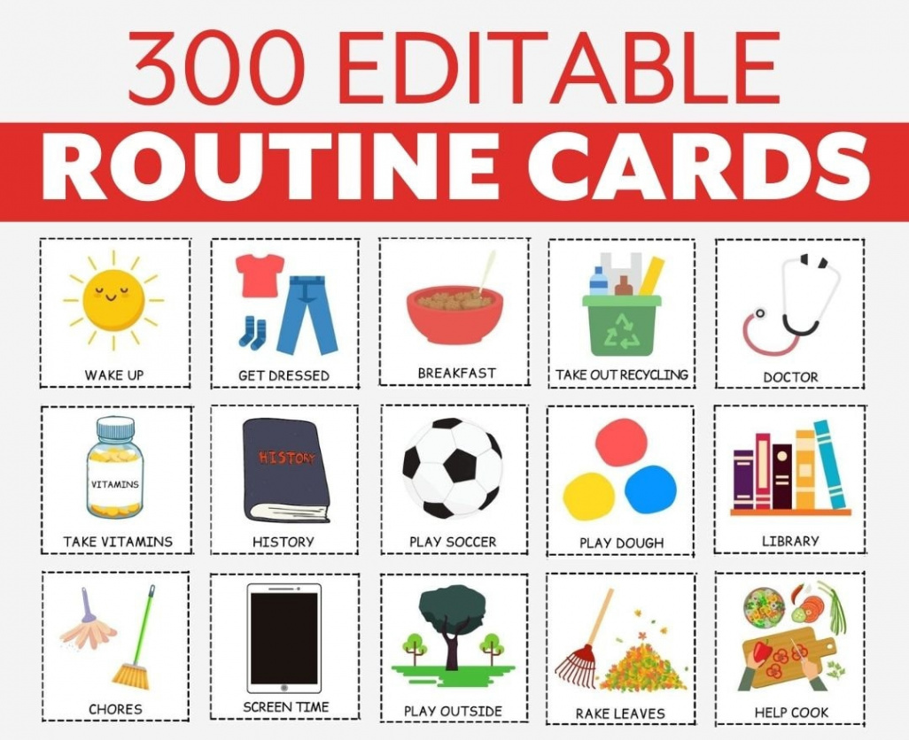 Editable Daily Kids Routine Cards I Visual Schedule Cards Toddler Preschool  Morning Afternoon Evening Routines I Printable Routine Chart - Etsy