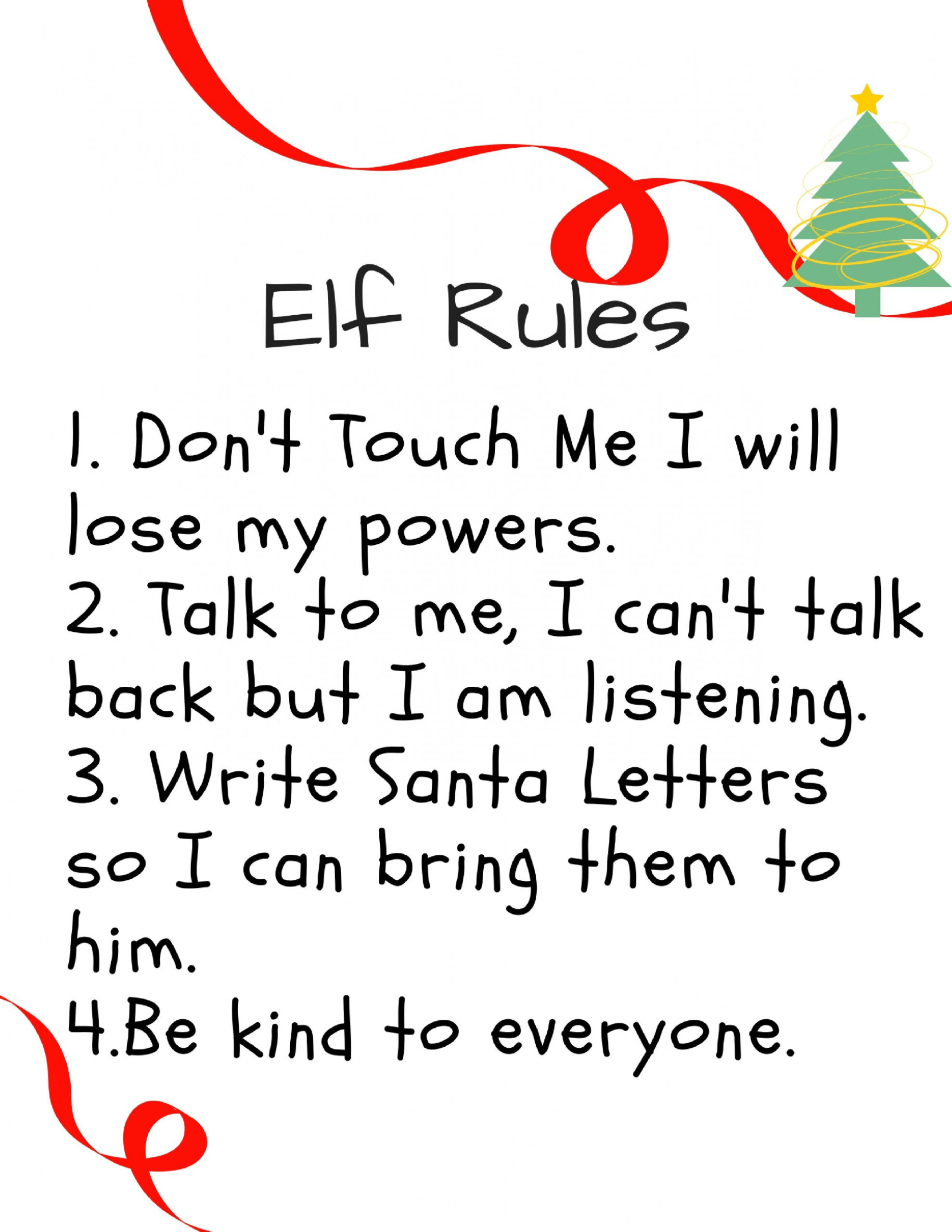 Elf on the shelf Rules Printable  Elf on the self, Elf on shelf