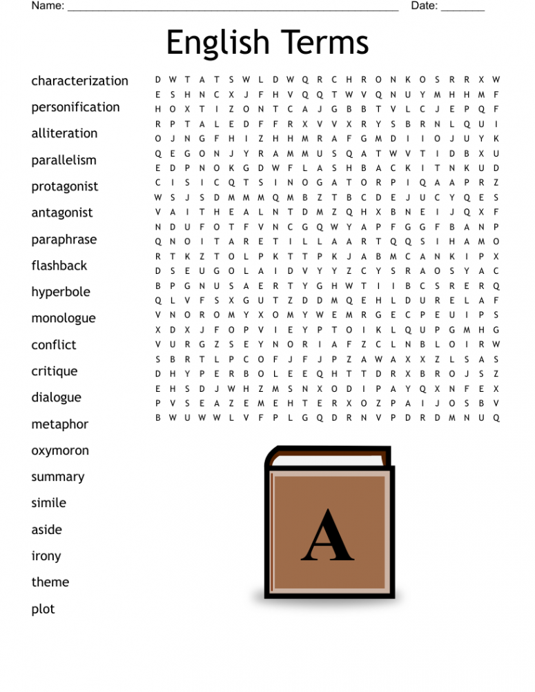 English Terms Word Search - WordMint