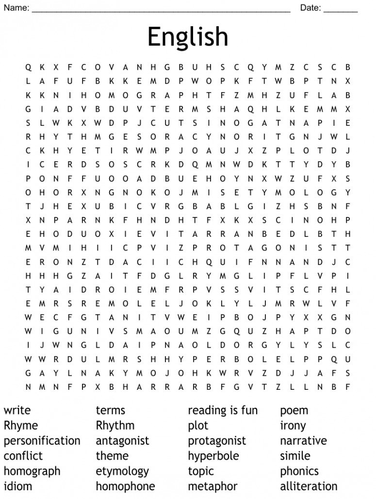 English Word Search - WordMint