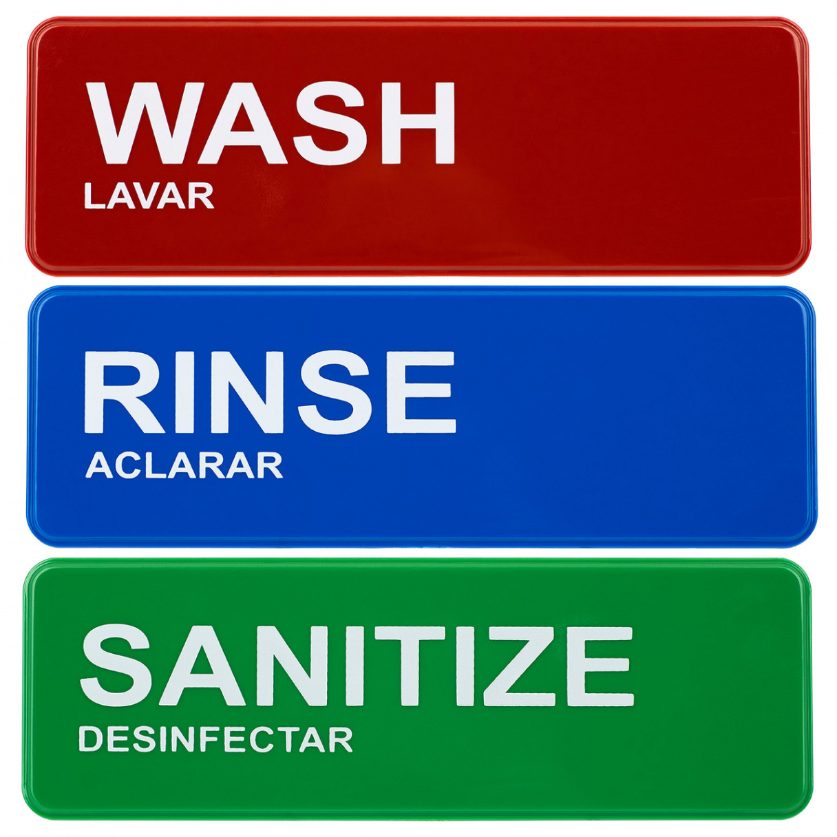 Excello Global Products Wash, Rinse, Sanitize Signs, /pk