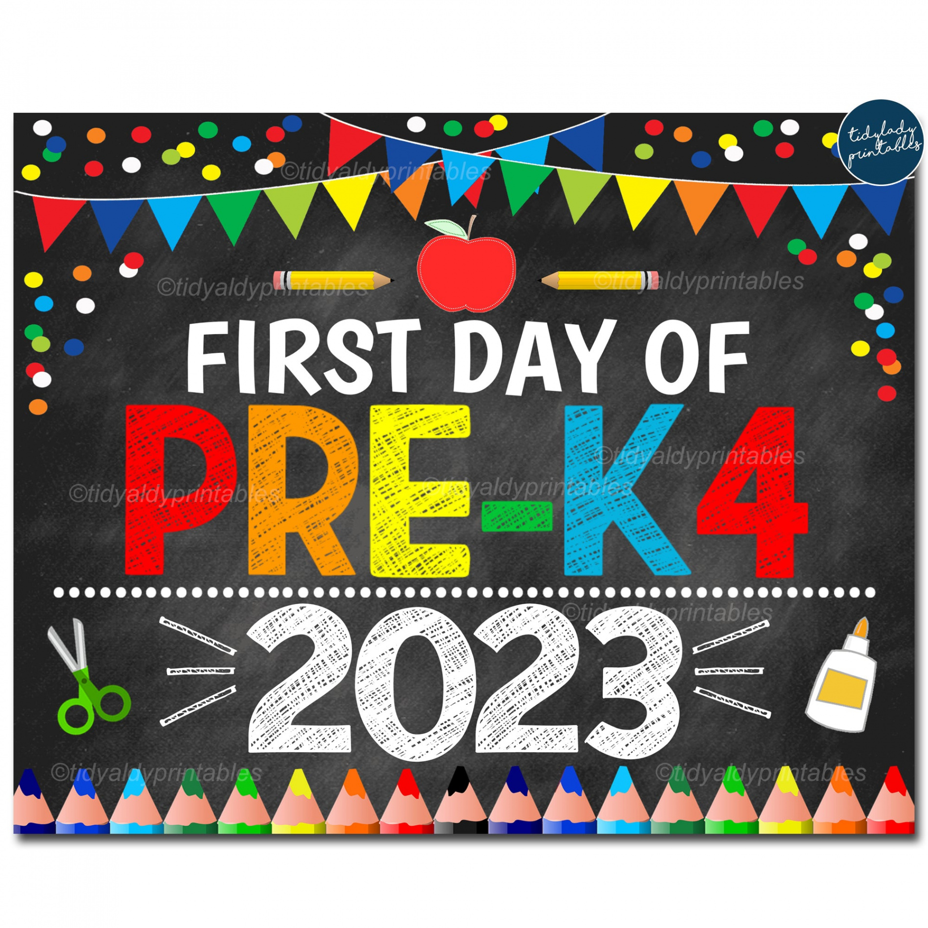 First Day of Pre-K  School Sign  TidyLady Printables