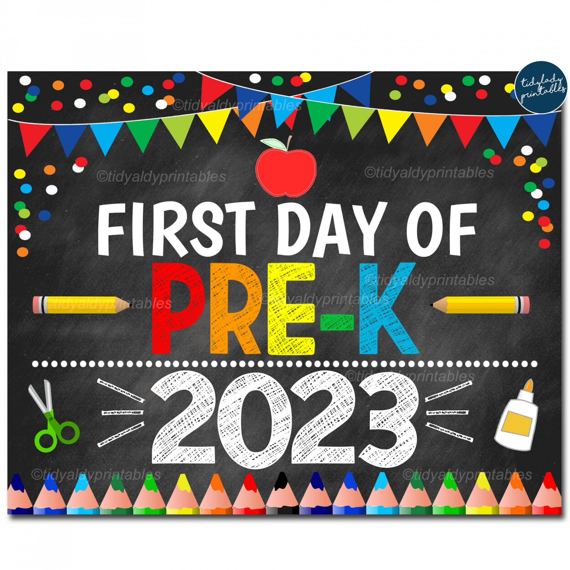 First Day of Pre-k  School Sign  TidyLady Printables