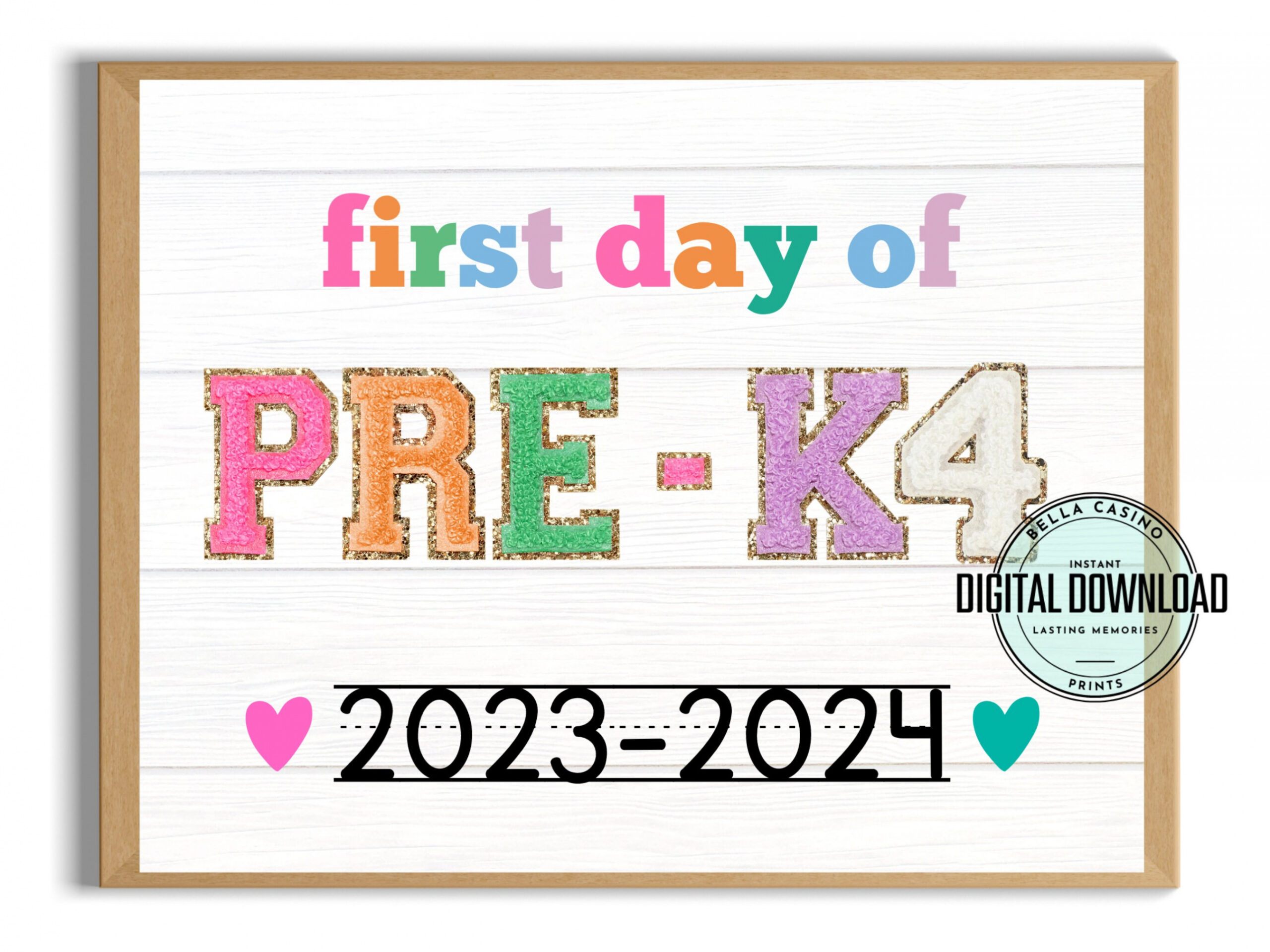 First Day of Pre-k Sign First Day of School Sign Printable - Etsy