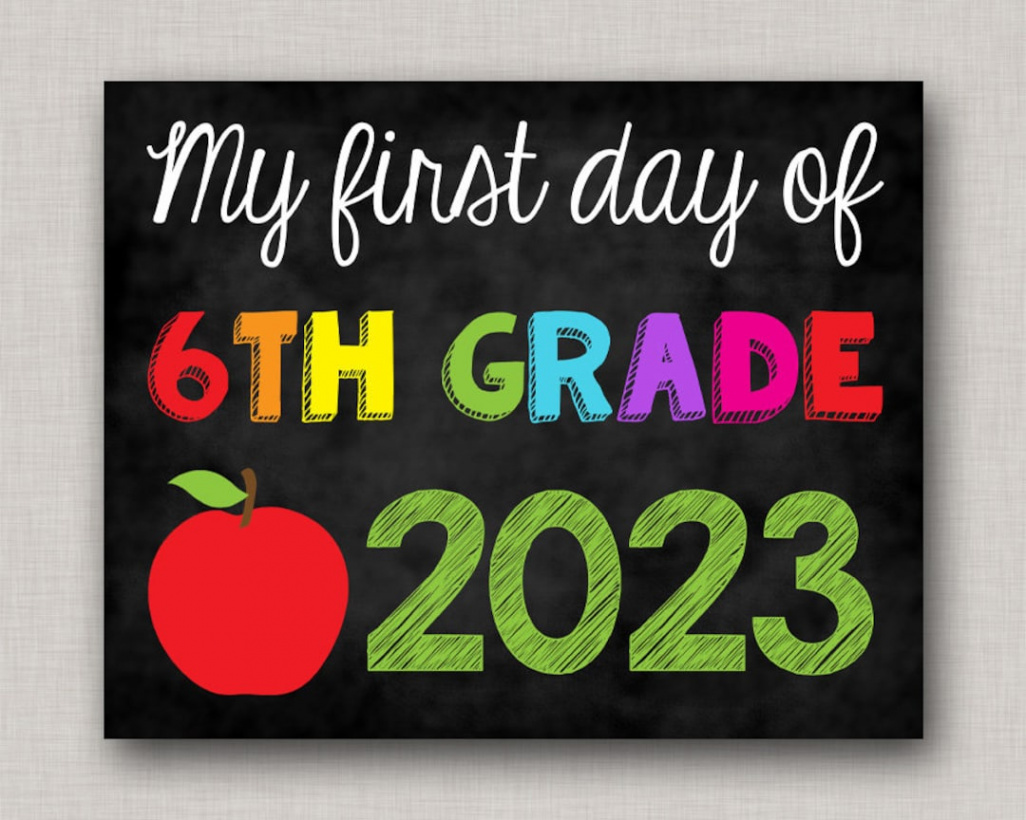 First Day of Sixth Grade Signfirst Day of th Grade - Etsy